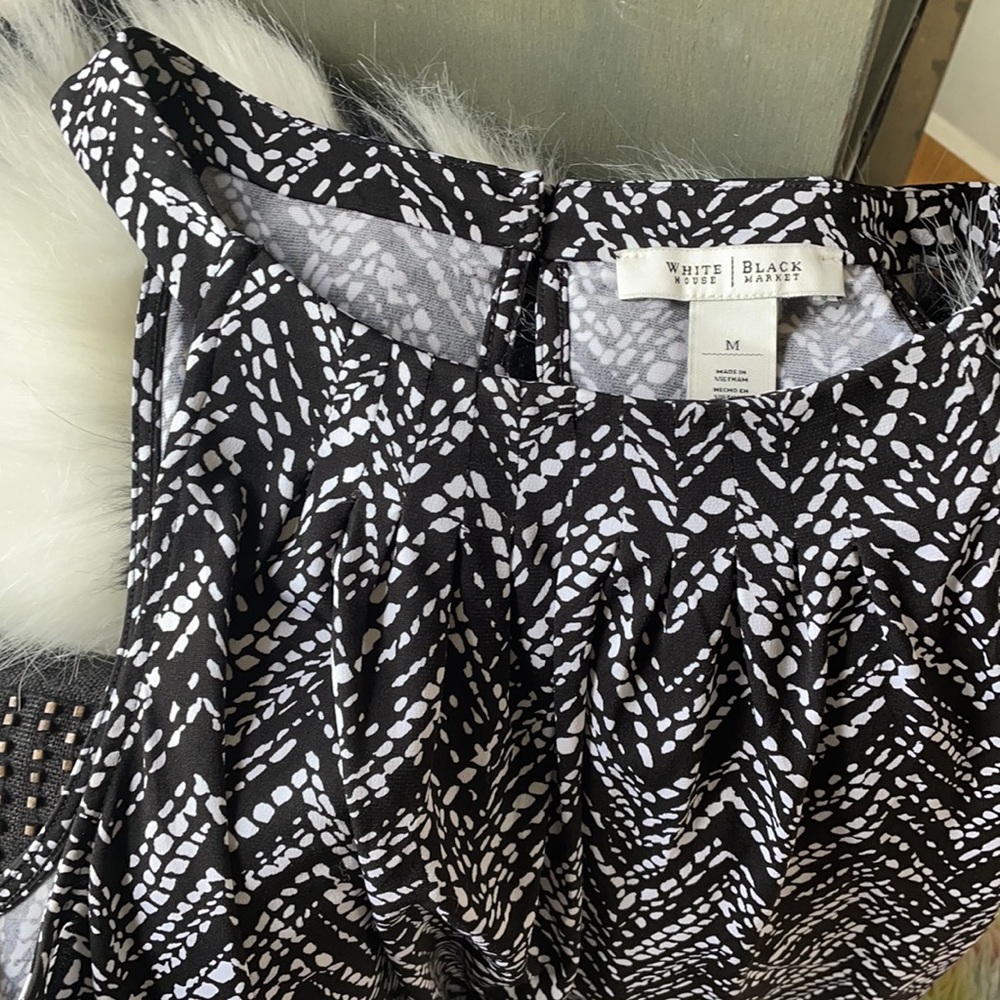 Dressy tank top black & white with abstract design. New, never worn. *1